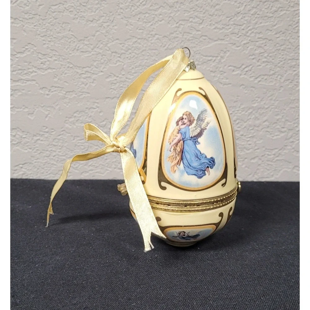 Mr. Christmas Musical Egg Shaped Angel Yellow Ornament/Trinket Box (no music box